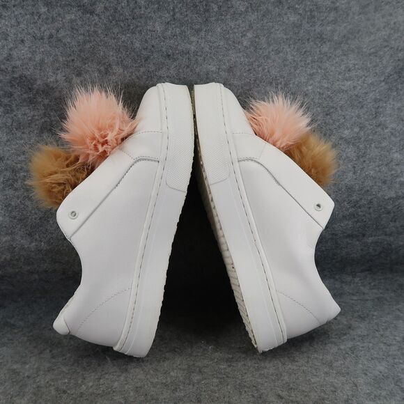 Sam Edelman Shoes Womens 8.5 Sneakers Leya Fashion Pom Pom Slip On Leather White - Picture 8 of 14